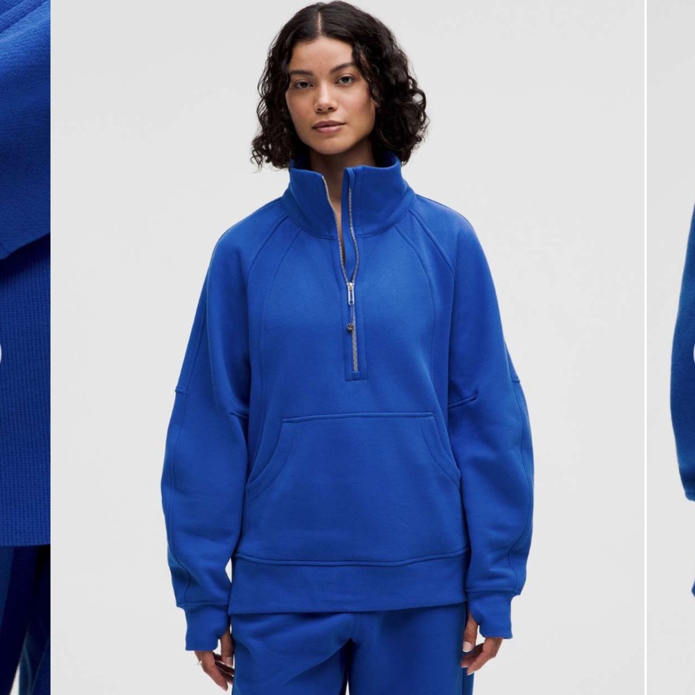 NWT Lululemon Scuba Oversized Funnel-Neck Half Zip size XL/XXL Cerulean Blue